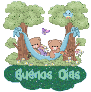 BuenosDiasOsitosHamacaArbolesVerdes.gif