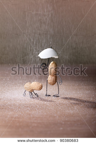 stock-photo-miniature-with-peanut-man-and-dog-under-umbrella-90380683.jpg